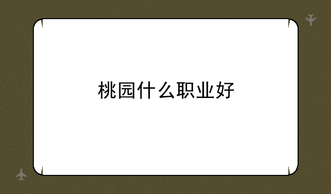 桃园什么职业好