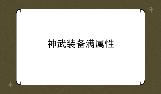 神武装备满属性