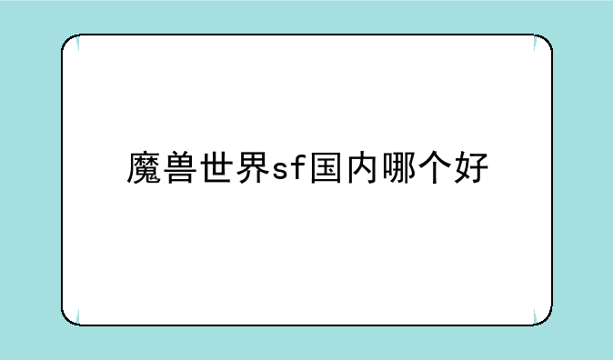 魔兽世界sf国内哪个好