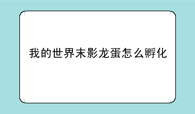 我的世界末影龙蛋怎么孵化
