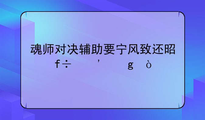 魂师对决辅助要宁风致还是白沉香？