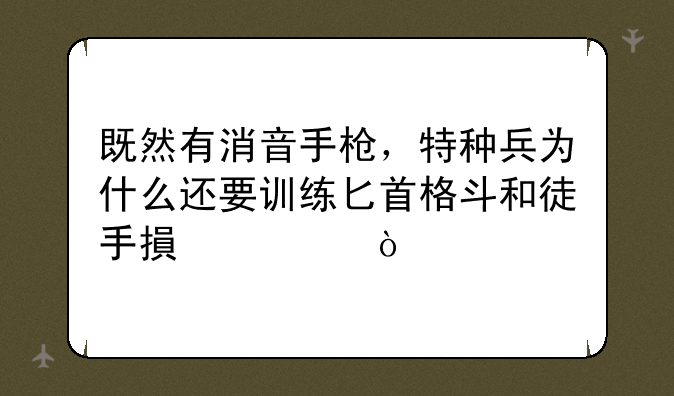 既然有消音手枪，特种兵为什么还要训练匕首格斗和徒手搏击？