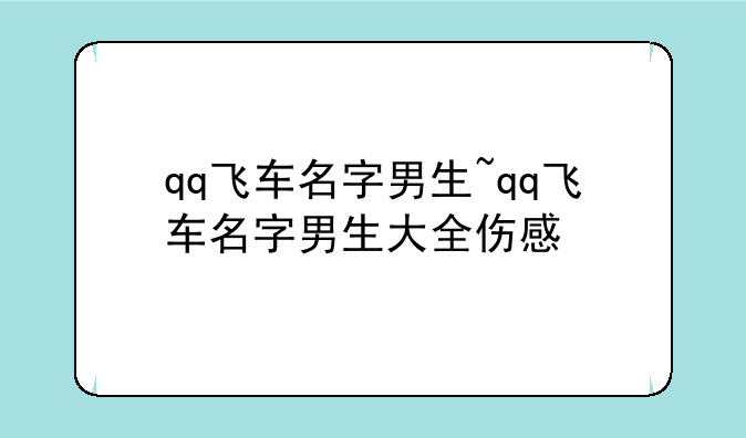 qq飞车名字男生~qq飞车名字男生大全伤感