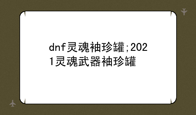 dnf灵魂袖珍罐;2021灵魂武器袖珍罐