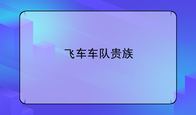 飞车车队贵族